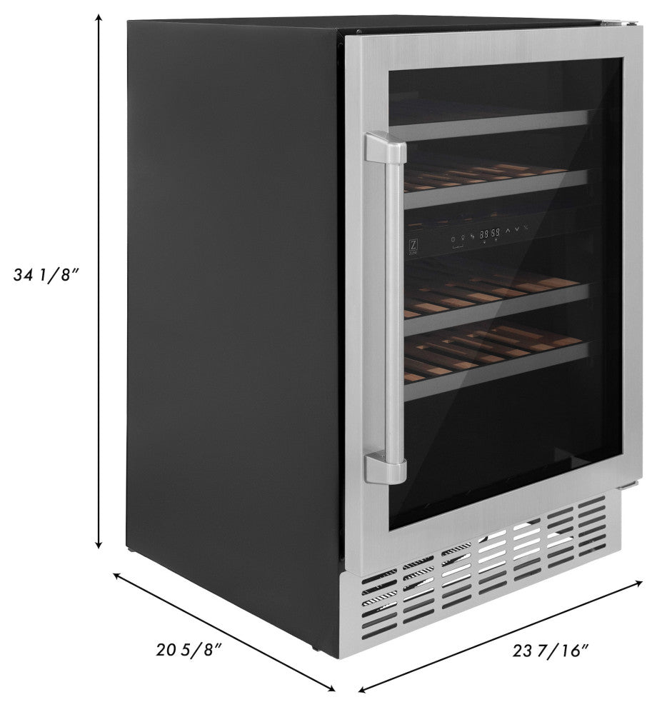 ZLINE 24" Monument Dual Zone 44-Bottle Wine Cooler, Stainless