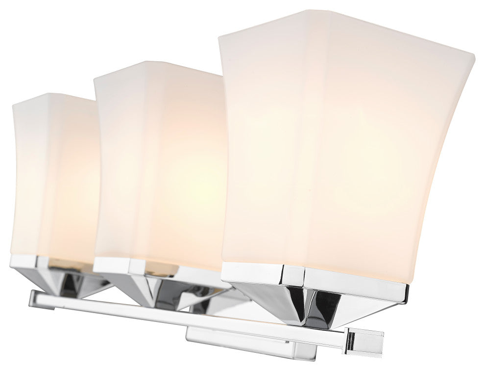 Zlite 1939-3V-CH 3-Light Vanity, Etched Opal