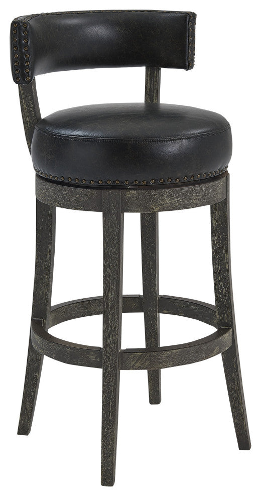 30" Brown Onyx Faux Leather Swivel Counter Stool