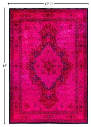 Overdyed, One-of-a-Kind Hand-Knotted Area Rug Pink, 12'1"x18'0"