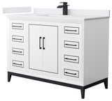 Marlena 48" Single Vanity, Cultured Top, Black Trim