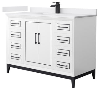 Marlena 48" Single Vanity, Cultured Top, Black Trim