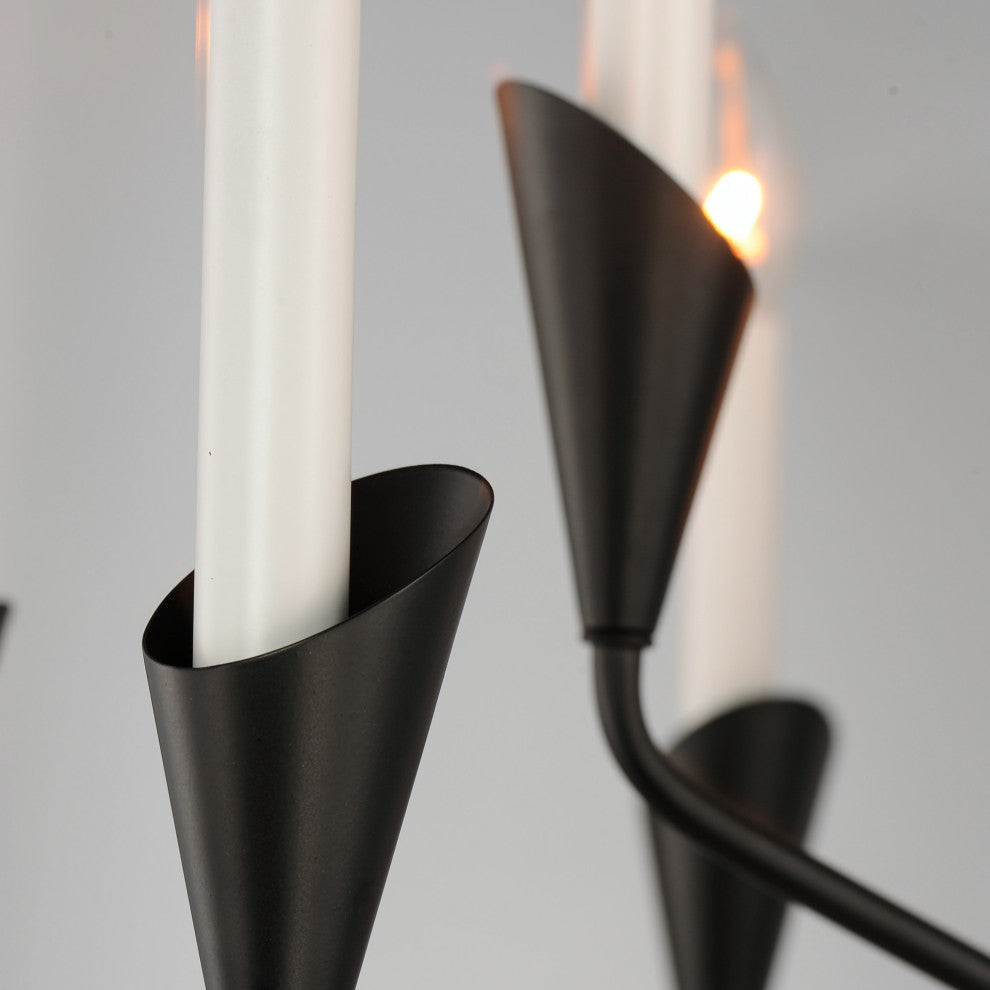 Maxim 24349 Calyx 9 Light 25"W Taper Candle Pendant - Black
