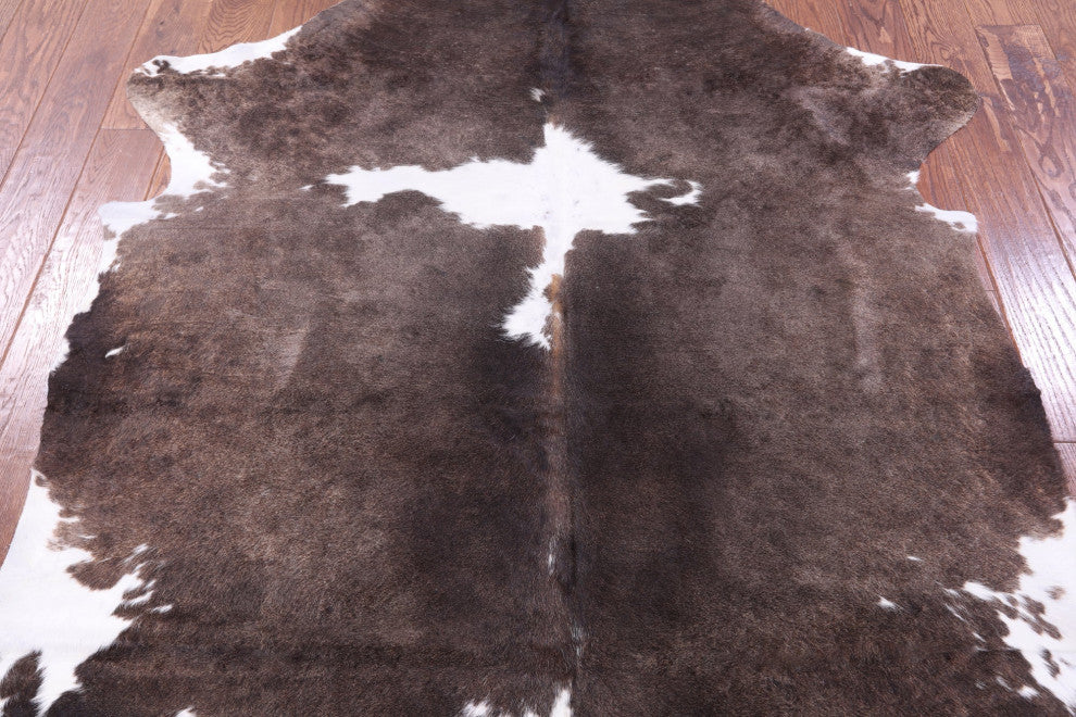 6' 11" X 5' 9" Organic Natural Hair-On Cowhide Area Rug C1600