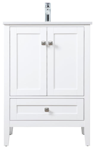 24" SIngle Bathroom Vanity, White