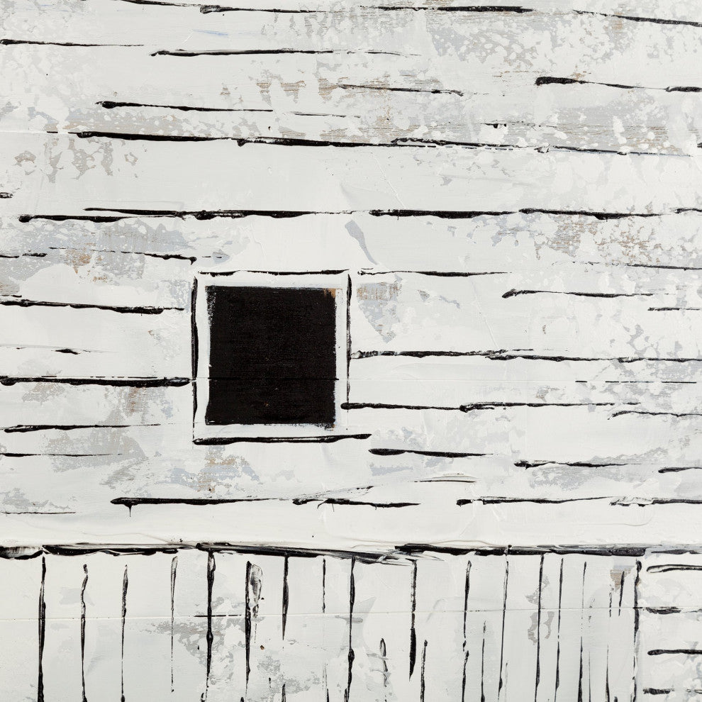 Sawmill Creek Farmhouse White Barn Original Hand Painted on Wood Oil Painting