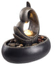 Tabletop Bowl Fountain with LED Light, Black