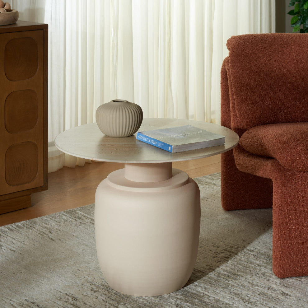 Safavieh Kielh Tall Ceramic Side Table, Beige