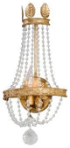 Viola, Wall Sconce, Distressed Gold Leaf Finish, Venetian Glass