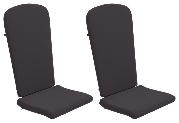 Charlestown Set of 2 All Weather High Back Adirondack Chair Cushions, Gray