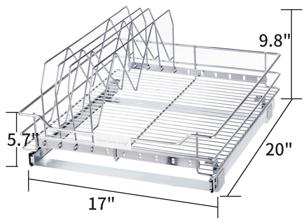 Home Zone Living Pull Out Drawer Cabinet Organizer, 17 in. W x 20 in. D