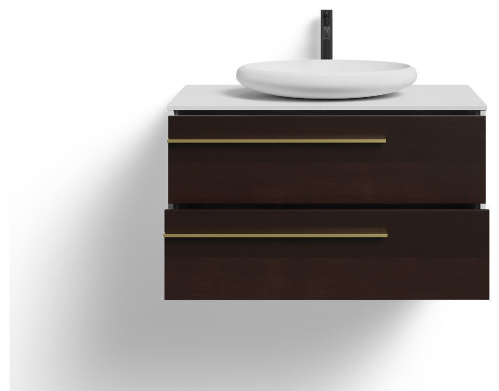 The Rhone Bathroom Vanity, Smoke Grey, 42", Single Sink, Wall Mounted