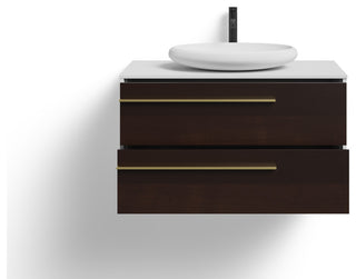 The Rhone Bathroom Vanity, Smoke Grey, 42", Single Sink, Wall Mounted