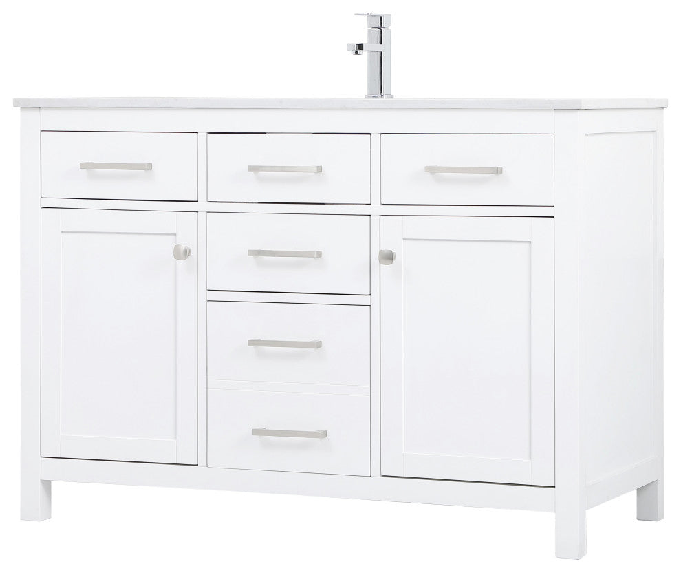 48" Single Bathroom Vanity, White