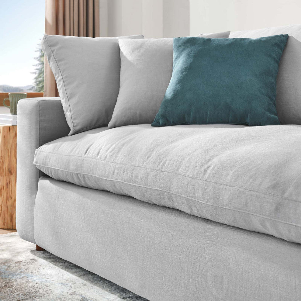 Commix Down Filled Overstuffed Sofa - Light Gray