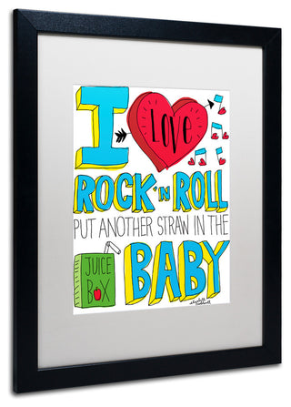 Elizabeth Caldwell 'I Love Rock n Roll' Art, Black Frame, White Mat, 16x20