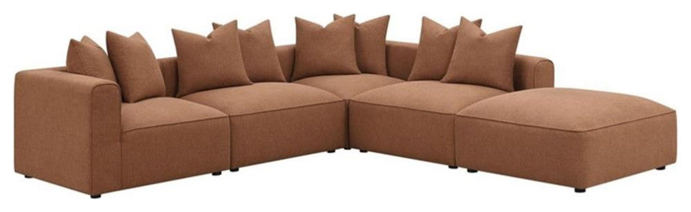 Coaster Jennifer 6-piece Fabric Upholstered Modular Sectional Terracotta