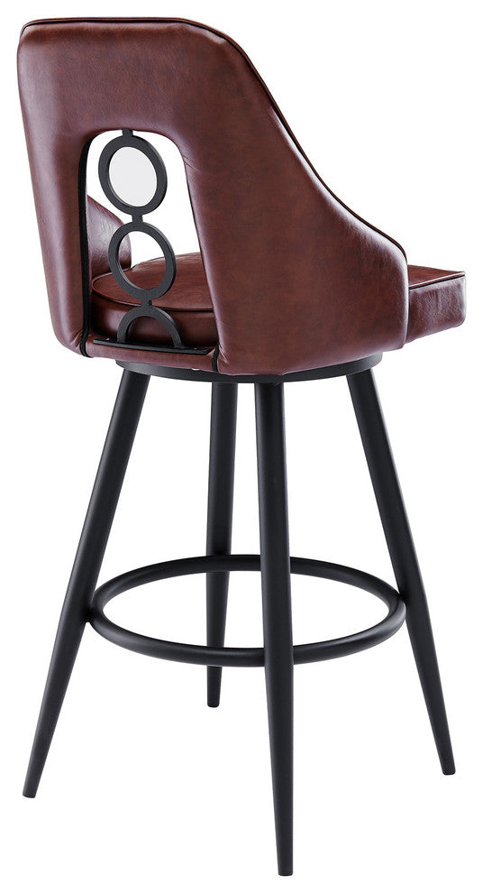 Ruby Contemporary 30" Bar Height Barstool In Black Powder Coated Finish