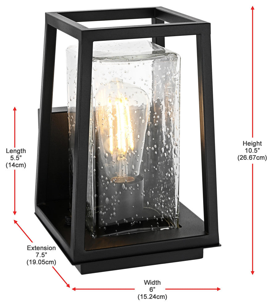 Home Living 6" Outdoor Wall Sconce, Black