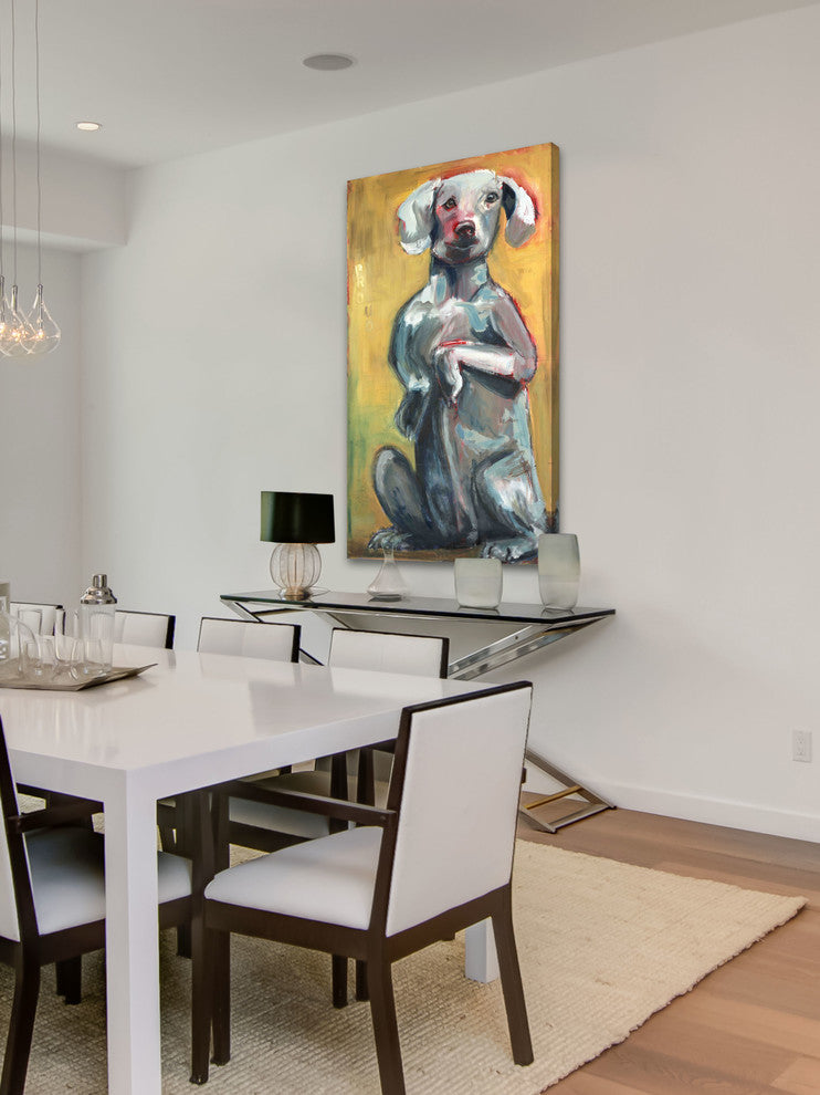 "Tall Dog" Painting Print on Canvas by Tori Campisi