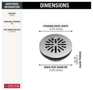 Delta DT051411 4" Prefab Round Shower Drain - Champagne Bronze