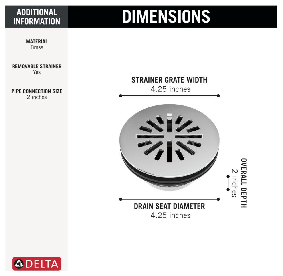 Delta DT051411 4" Prefab Round Shower Drain - Champagne Bronze