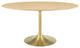 Lippa 60" Oval Wood Dining Table, Gold Natural