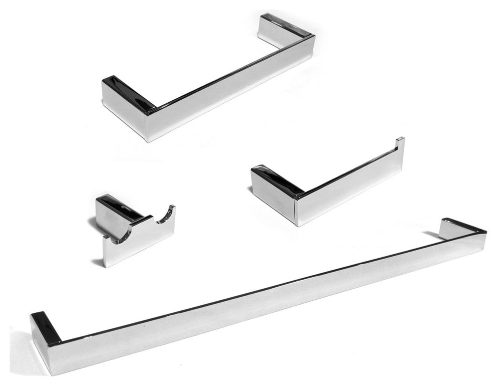 Celeste Platinum 4-Pc Set Wall-Mounted Bathroom Accessories Polished Chrome