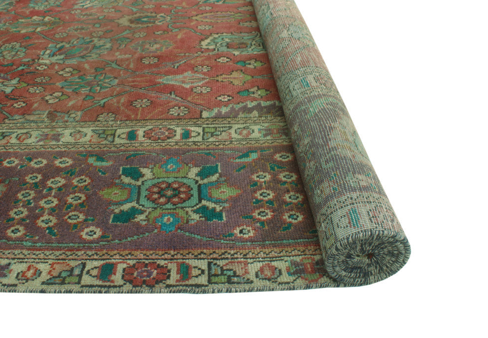 Fine Vintage Distressed Alake Rust/Purple Rug, 9'3x11'11