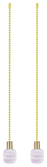 Aspen Creative 20509-X, 12" Glass Knob with Pull Chain, Clear With White Grain,