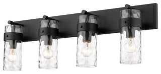Fontaine Four Light Vanity, Matte Black