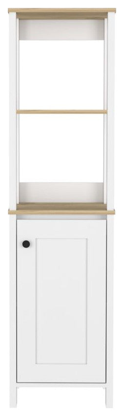 DEPOT E-SHOP New Haven Linen Cabinet, Light Oak/White