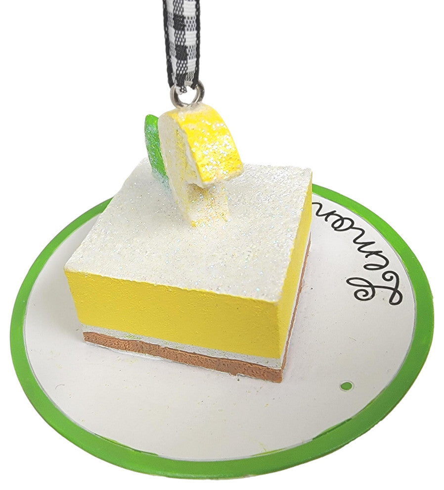 Luxe Lemon Pie Cake Dessert Ornament Vintage Style Food Cake Diner 3 in, Lemon Bar