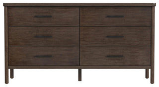 Lennon 6 Drawer Rounded Leg Dresser, Soft Brown