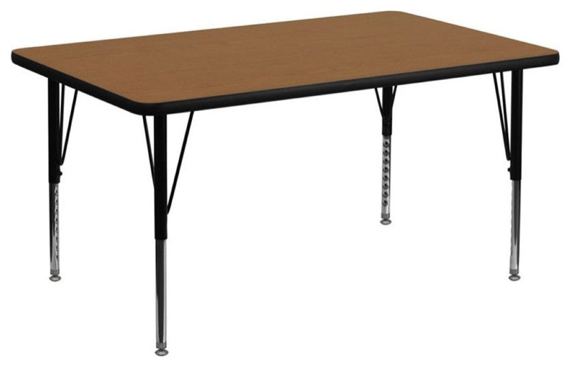 36''Wx72''L Oak Thermal Laminate Activity Table