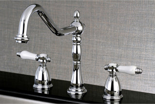 Kingston Brass Widespread Kitchen Faucet, Polished Chrome