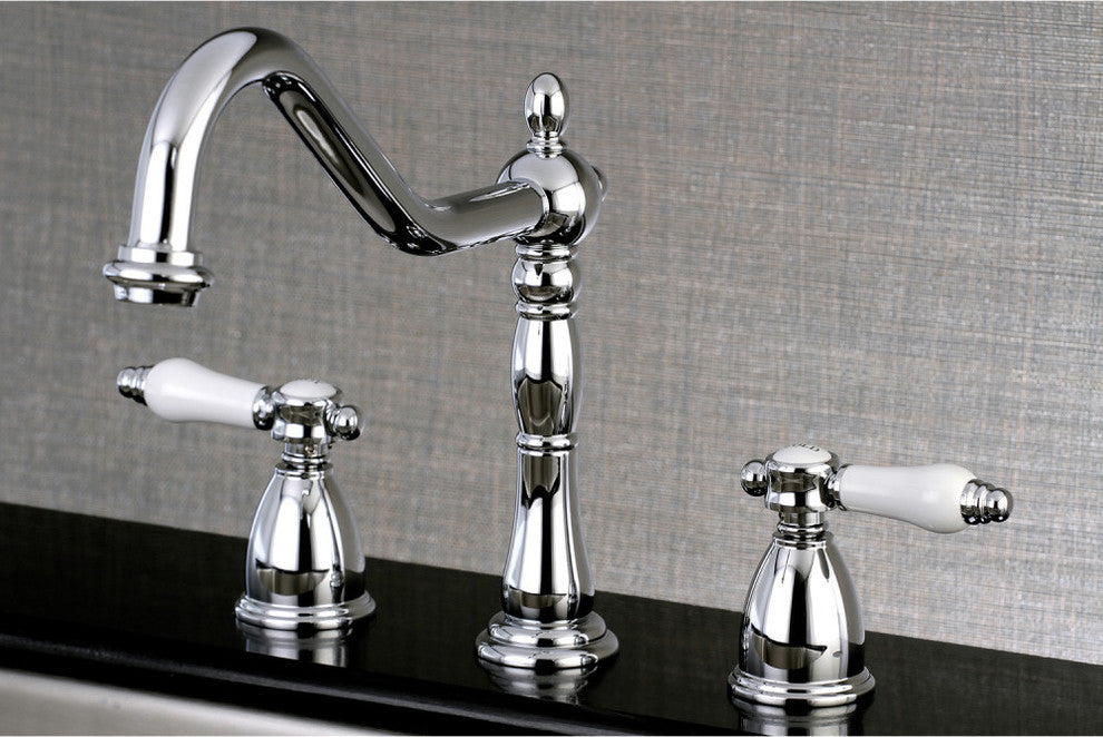 Kingston Brass Widespread Kitchen Faucet, Polished Chrome