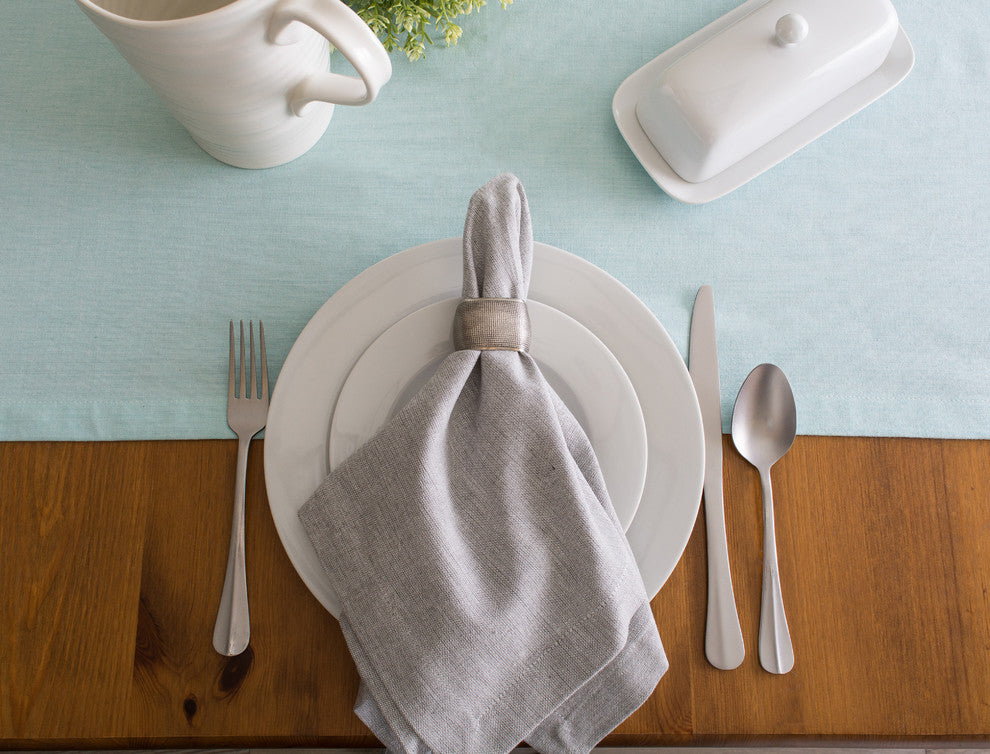 DII Silver Textured Square Napkin Ring, Set of 6