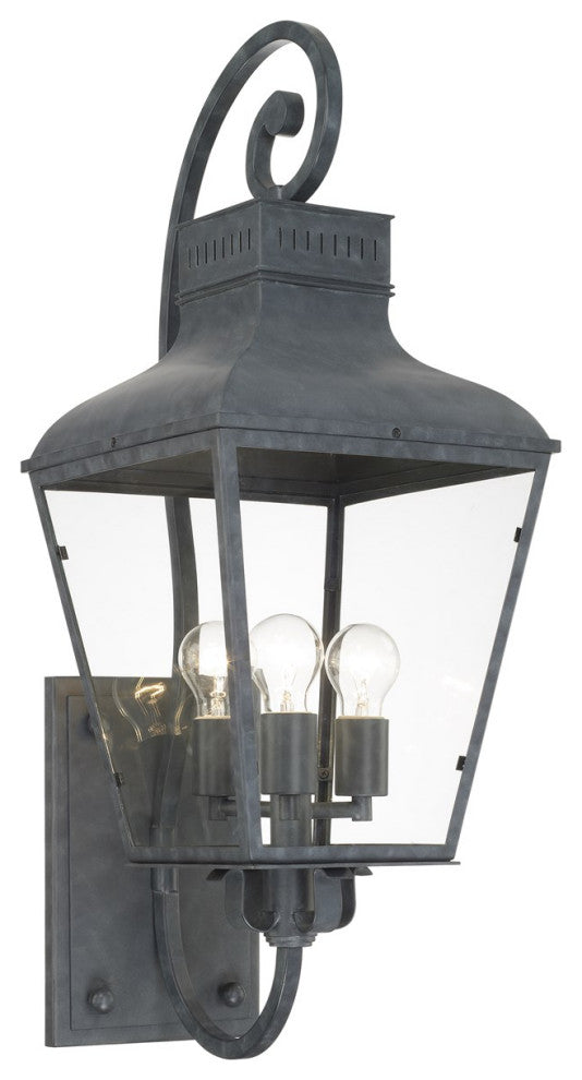 Crystorama DUM-9803-GE, 3-Light Outdoor Wall Mount, Graphite