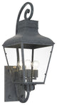 Crystorama DUM-9803-GE, 3-Light Outdoor Wall Mount, Graphite