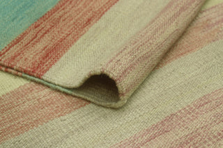 Sun Faded Flatweave Jaan Blue/Rust Rug, 6'5 x 9'8