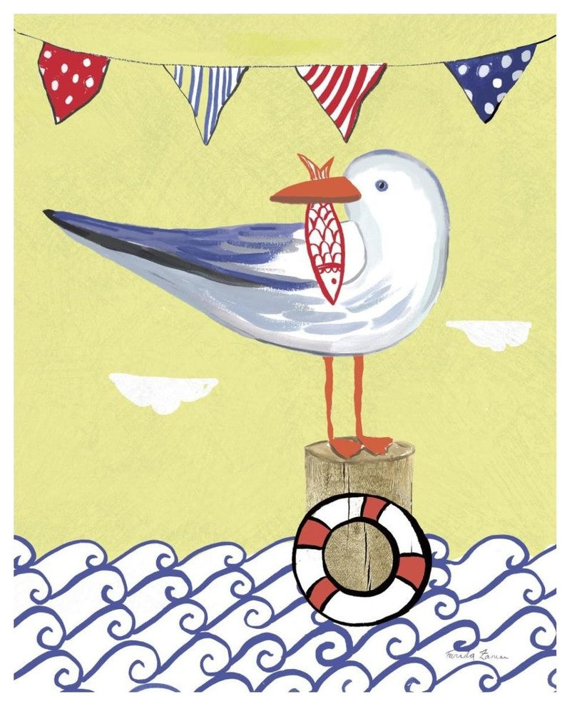 "Coastal Bird II" Digital Paper Print by Farida Zaman, 30"x37"
