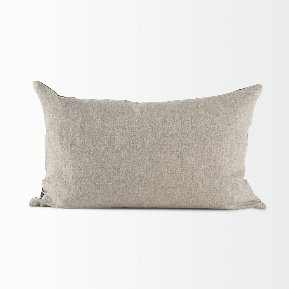 Light Gray and Black Lumbar Throw Pillow Cover