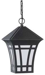 Sea Gull Lighting Herrington 1 Lt Outdoor Pendant, BK/Etched/WH - 69131EN3-12