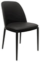 Tule Collection Dining Chair, Black Frame With Black Leather