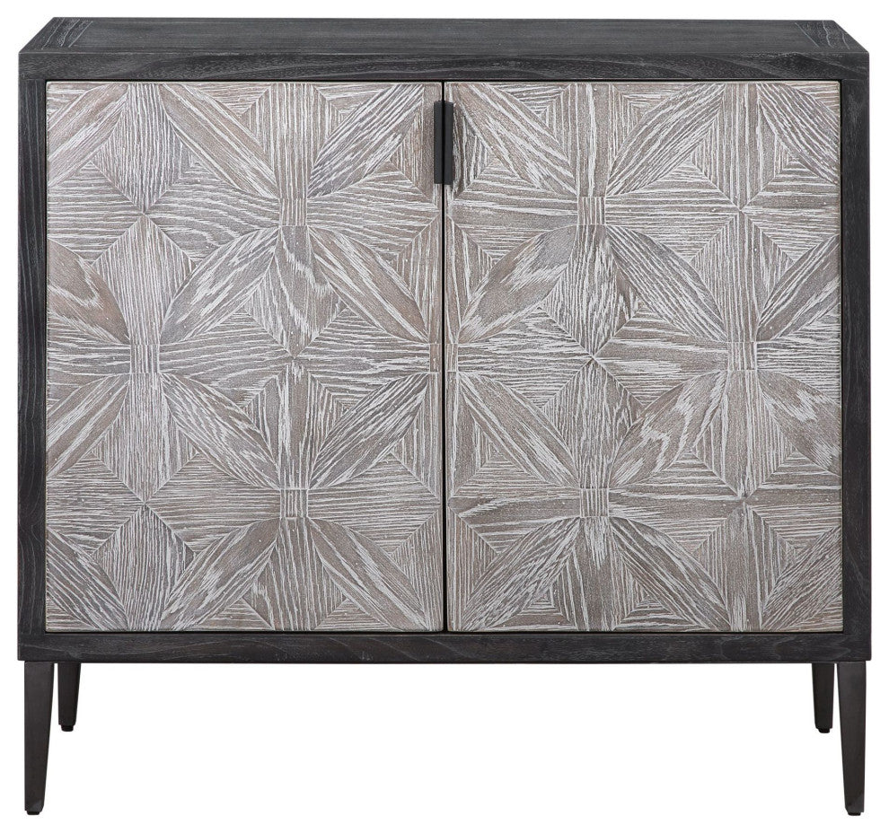 Uttermost 24957 Laurentia 37"W 2 Shelf Lodge Style Accent Cabinet - Light Gray