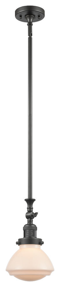 Olean 1-Light Mini Pendant, Oil Rubbed Bronze, Matte White
