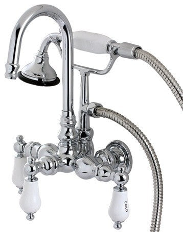 Kingston Brass Wall Mount Clawfoot Tub Faucet, Polished Chrome