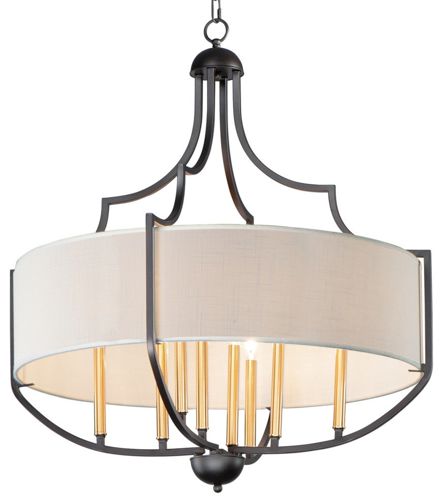 Maxim 25285WL Savant 8 Light 31"W Drum Chandelier - Bronze / Antique Brass