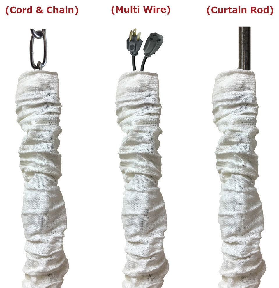Royal Designs Cord/Chain Cover, 4', Touch Fastener, Linen White